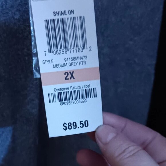 Elevate your style with Macy's JM Collection Faux Fur collar grey sweater - Picture 3 of 3